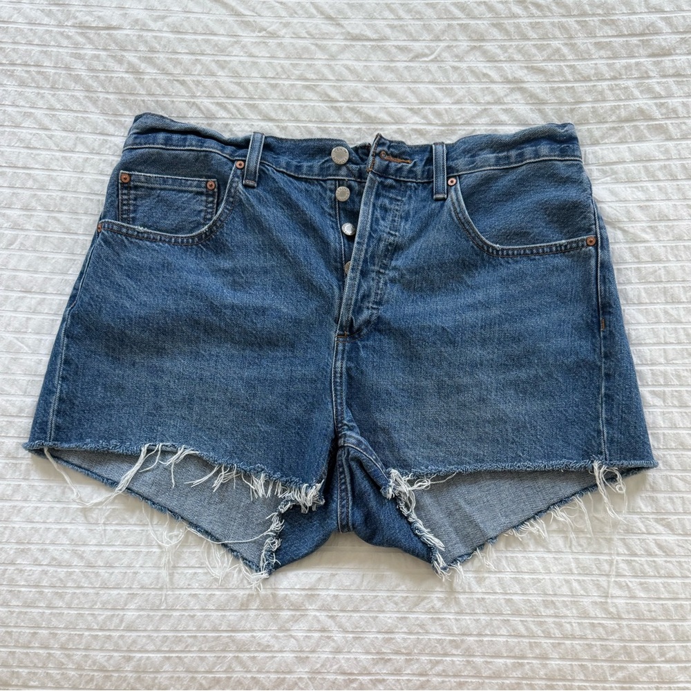 Aritzia Distressed Denim Jean Shorts